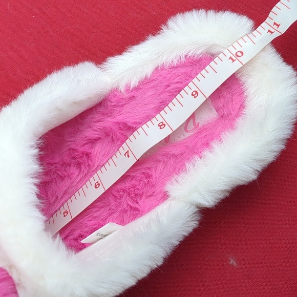 Plush Barbie Slippers With Hearts, Pink And White Like New - Picture 6 of 10
